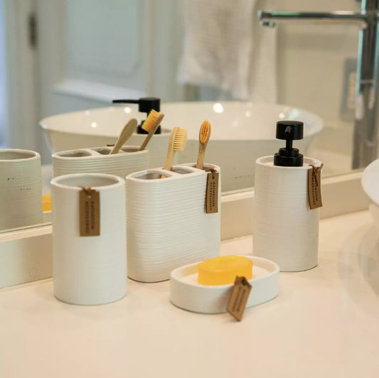 Set Accesorios de Baño 4pcs Ceramica Negro Simplit